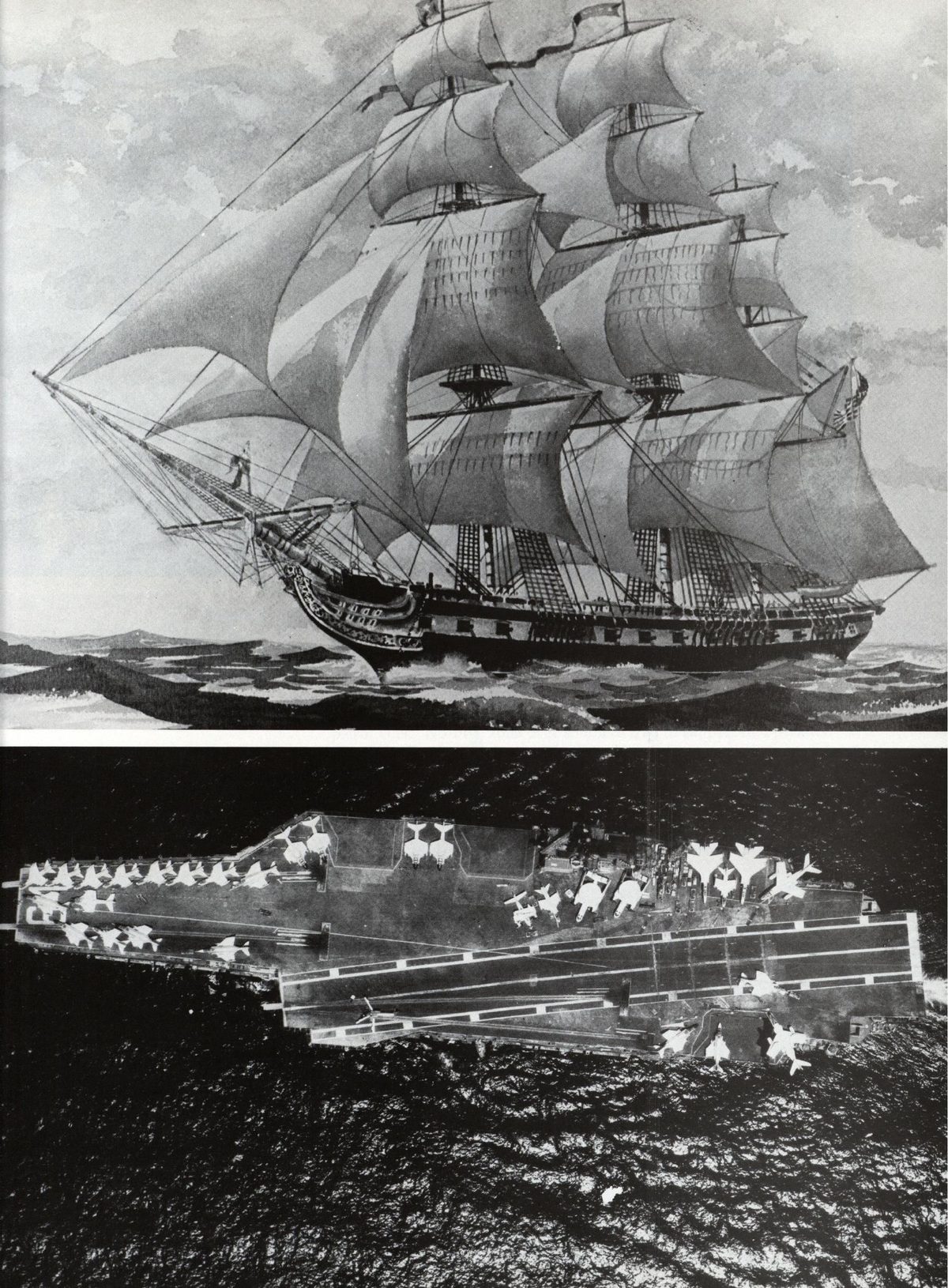 USS Constellation 1994–95 cruise book, page 9 — History of the Ship: photographs and page layout, no machine-readable text