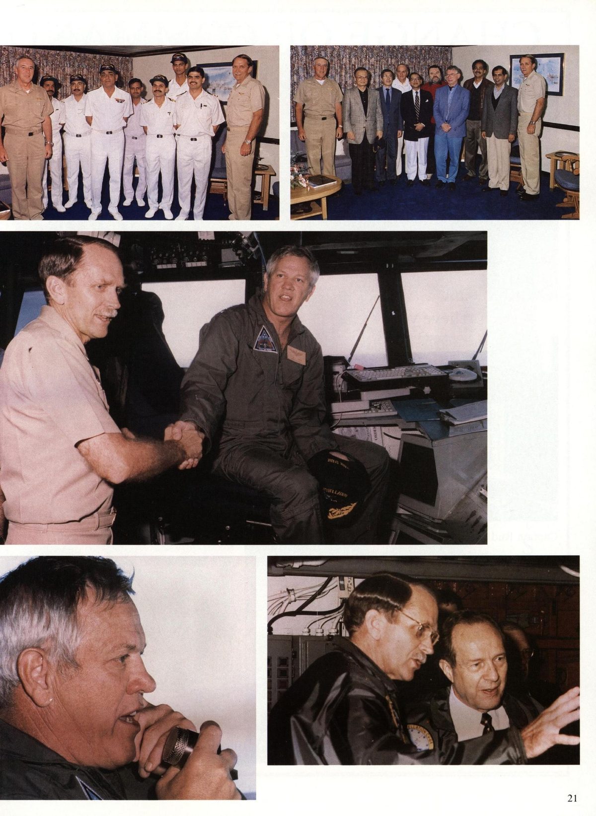 USS Constellation 1994–95 cruise book, page 23 — Command & Leadership: photographs and page layout, no machine-readable text