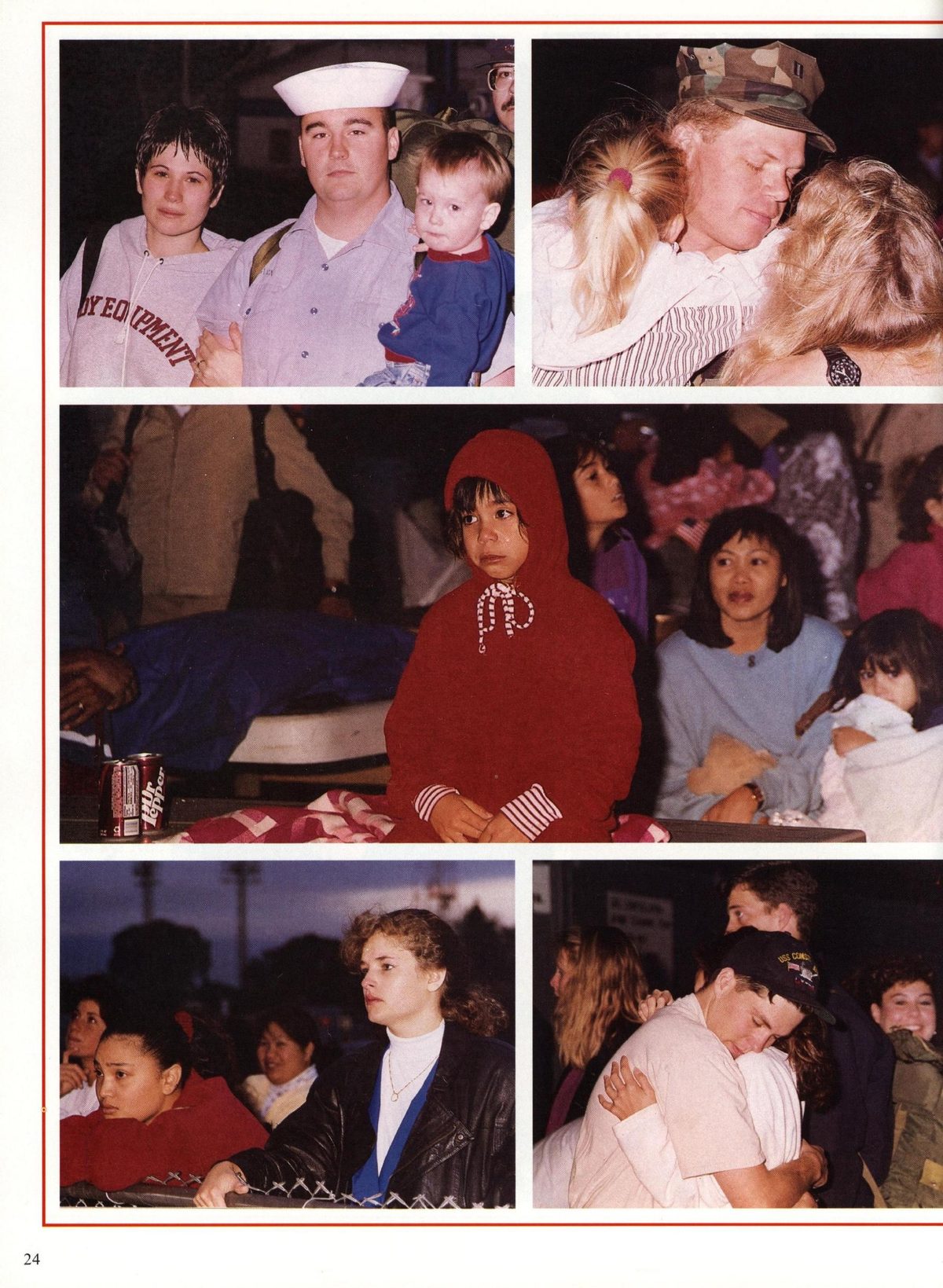 USS Constellation 1994–95 cruise book, page 26 — The Cruise Begins: photographs and page layout, no machine-readable text