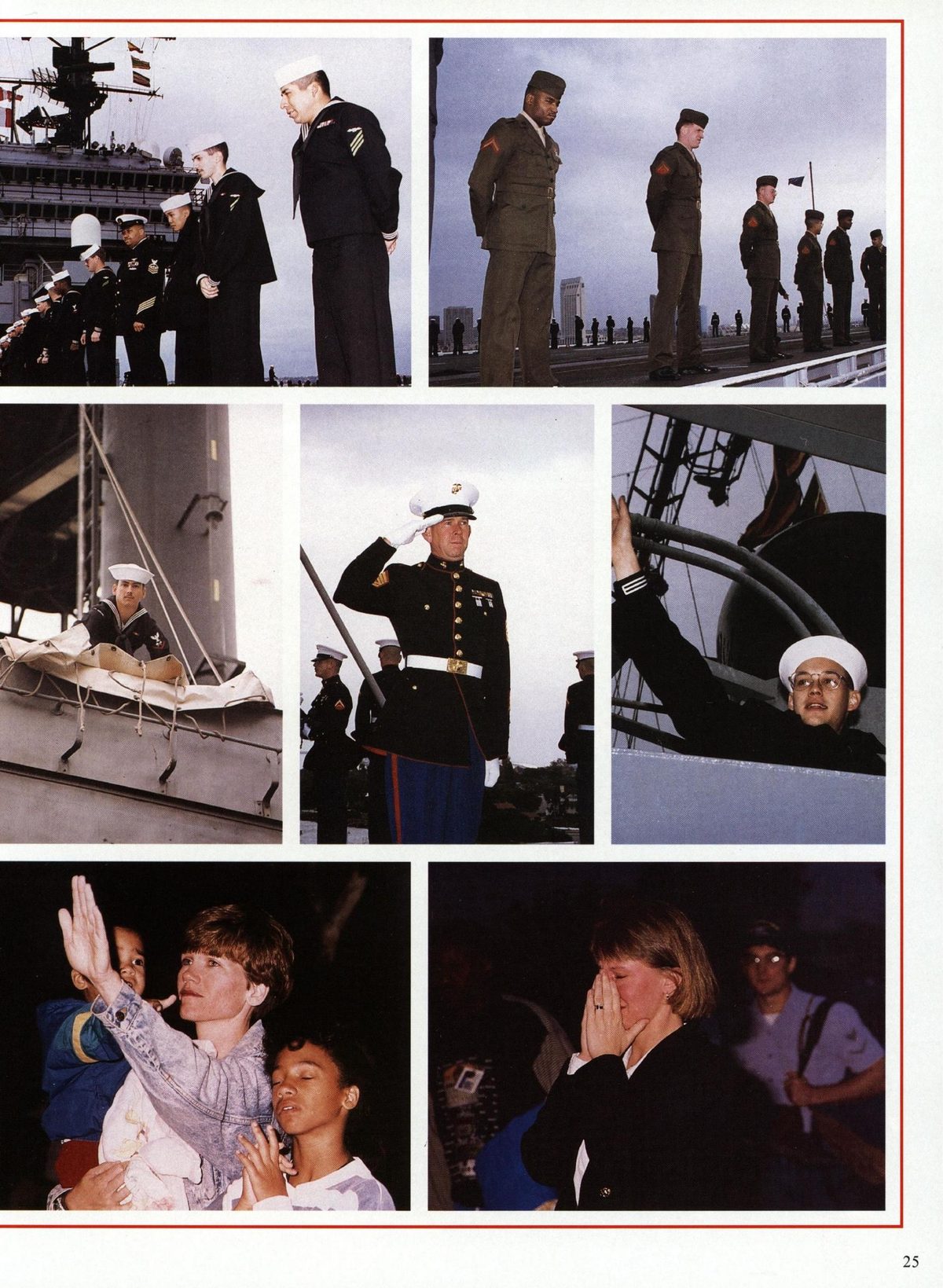 USS Constellation 1994–95 cruise book, page 27 — The Cruise Begins: photographs and page layout, no machine-readable text