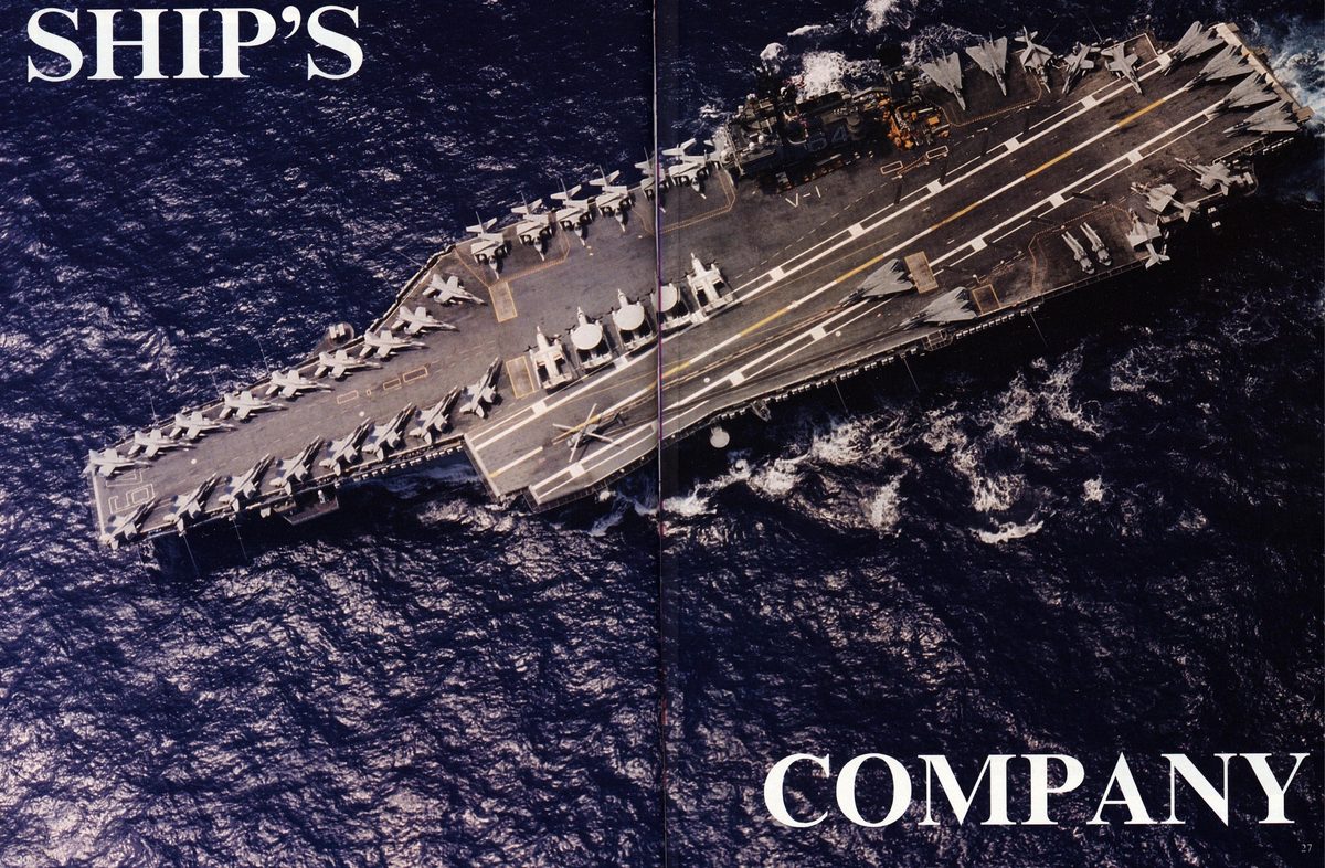 USS Constellation 1994–95 cruise book, page 28 — The Cruise Begins: photographs and page layout, no machine-readable text
