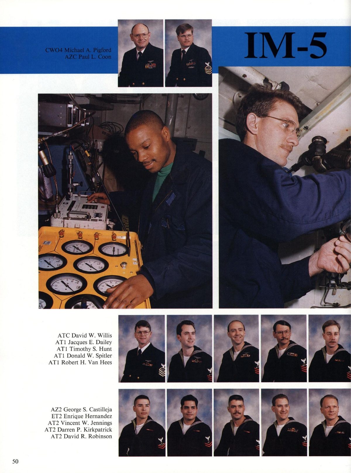 USS Constellation 1994–95 cruise book, page 49 (Ship's Company) — ATC David W. Willis icques E. Dailey imothy S. Hunt AT1 Donald W. Spitler ATI Robert H. Van…
