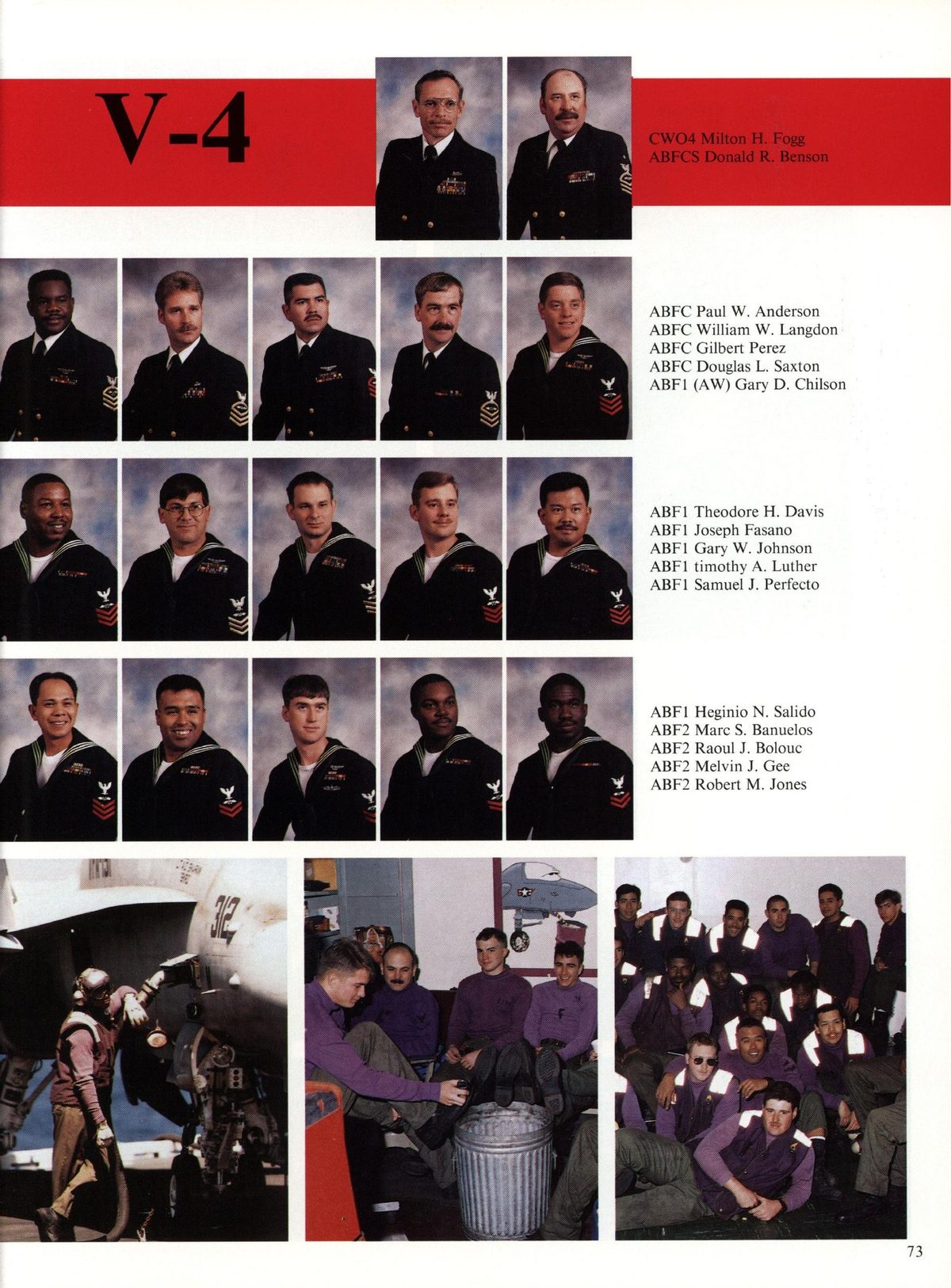 USS Constellation 1994–95 cruise book, page 71 (Ship's Company) — ABFC Paul W. Anderson ABFC William W. Langdon ABFC Gilbert Perez ABFC Douglas L. Saxton ABF1…
