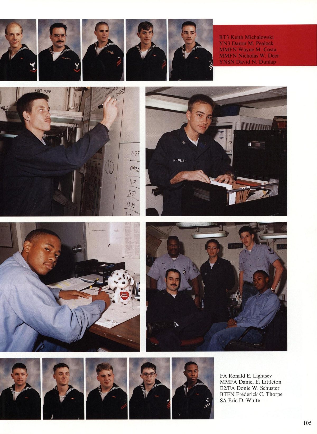 USS Constellation 1994–95 cruise book, page 98 — Ship's Company: photographs and page layout, no machine-readable text