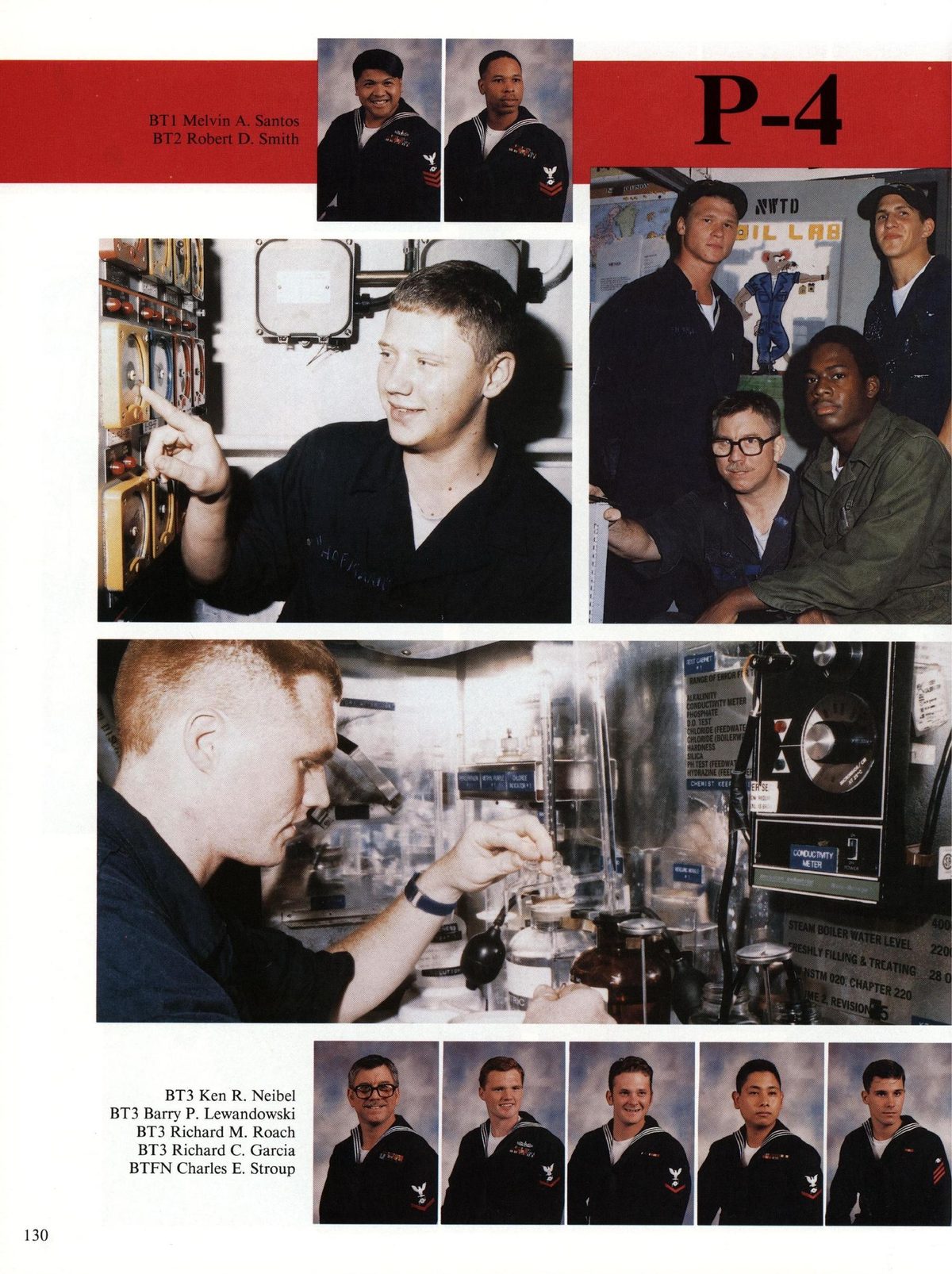 USS Constellation 1994–95 cruise book, page 123 (Ship's Company) — BT3 Ken R. Neibel . Lewandowski chard M. Roach BT3 Richard C. Garcia BTEN Charles E. Stroup…