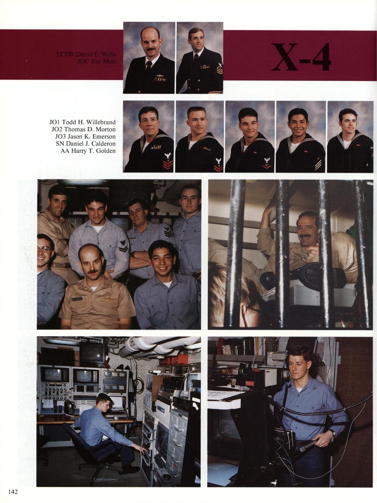 USS Constellation 1994–95 cruise book, page 134 (Ship's Company) — JO1 Todd H. Willebrand JO2 Thomas D. Morton JO. n K. Emerson SN Daniel J. Calderon AA Harry T…