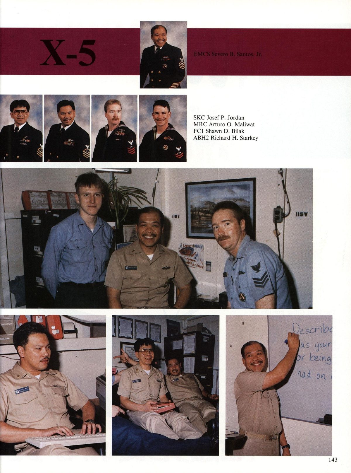 USS Constellation 1994–95 cruise book, page 135 (Ship's Company) — SKC Josef P. Jordan MRC Arturo O. Maliwat > k…