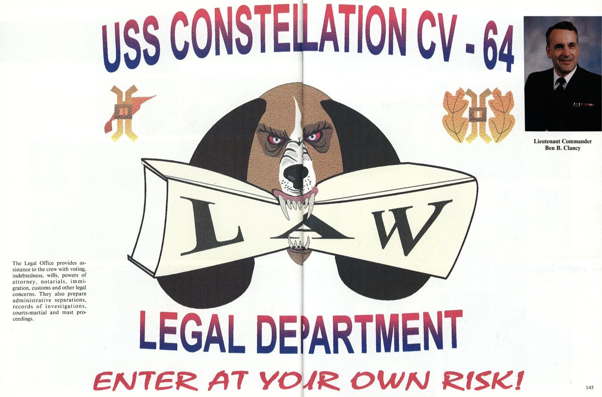 USS Constellation 1994–95 cruise book, page 136 (Ship's Company) — Lieutenant Commander Ben B. Clancy The Legal Office provides as- sistance to the crew with…
