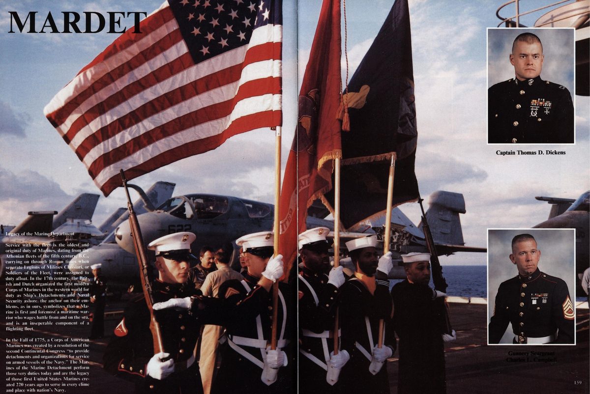 USS Constellation 1994–95 cruise book, page 148 (Ship's Company) — Captain Thomas D. Dickens Service with iginal duty of Ma carrying on through Rom…