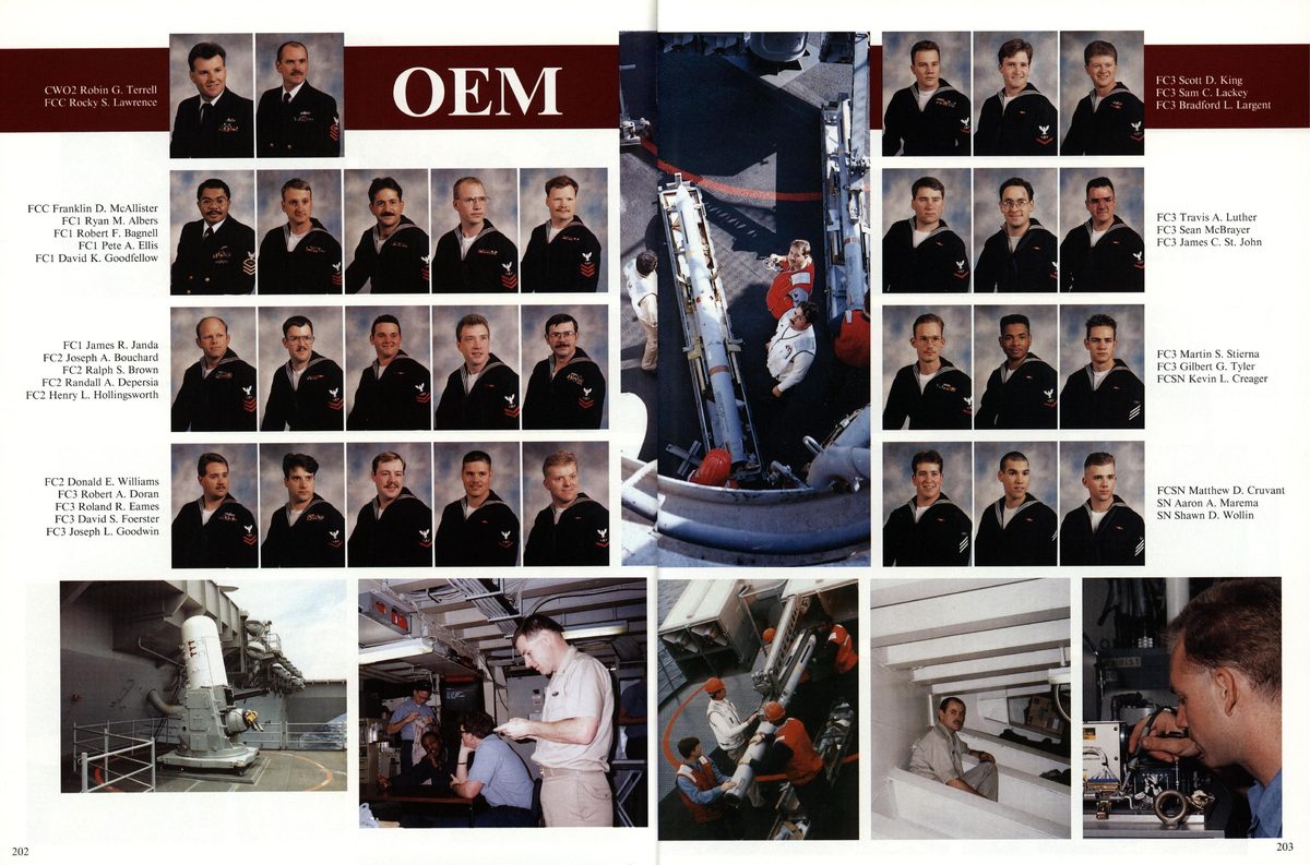 USS Constellation 1994–95 cruise book, page 188 — Ship's Company: photographs and page layout, no machine-readable text