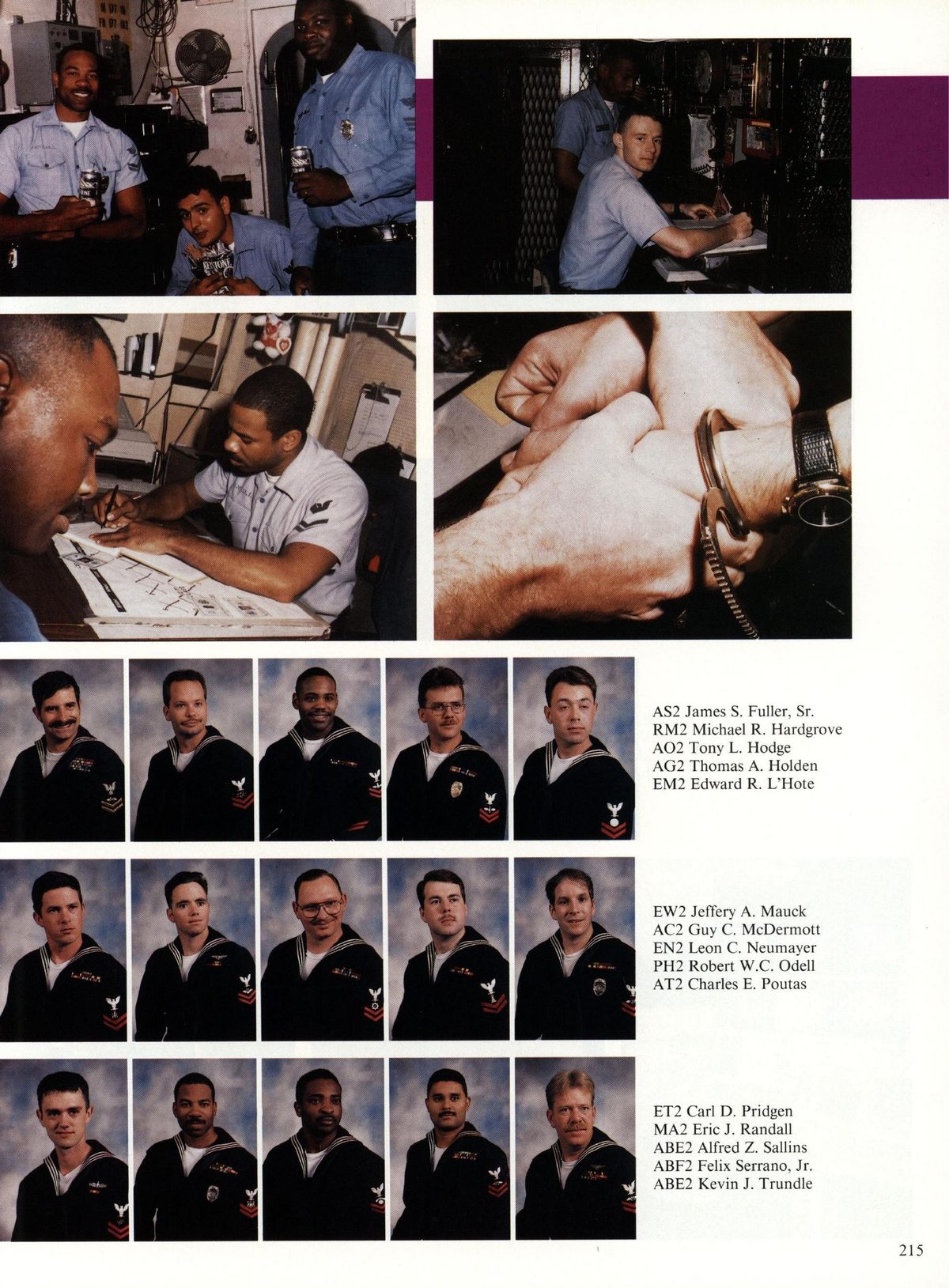 USS Constellation 1994–95 cruise book, page 198 (Ship's Company) — S. Fuller, Sr. 1 R. Hardgrove Tony L. Hodge as A. Holden EM? Edward R. L’Hote A. Mauck Guy C…