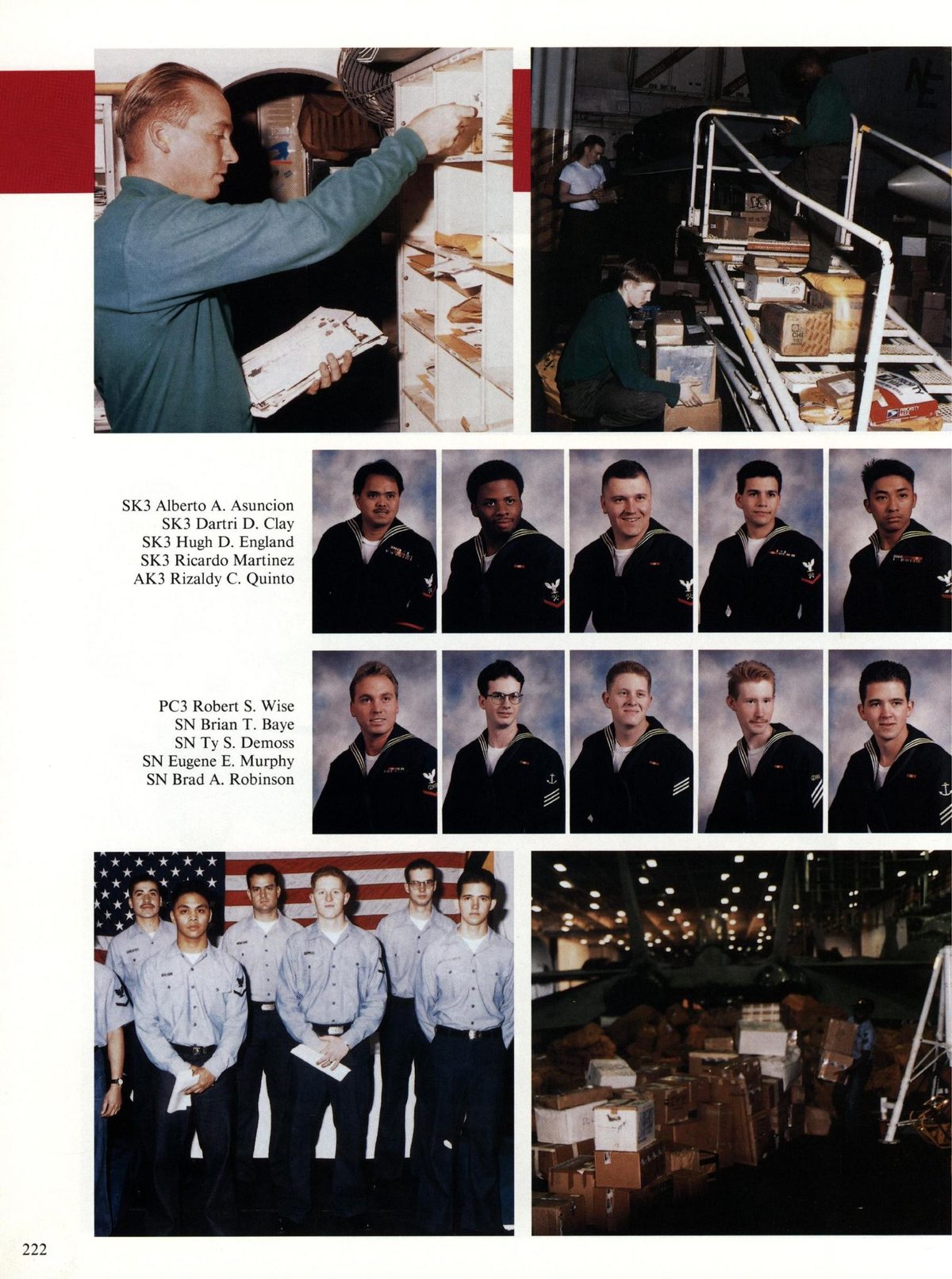 USS Constellation 1994–95 cruise book, page 204 (Ship's Company) — “lay SK3 Hugh D. England SK3 Ricardo Martinez AK3 Rizaldy C. Quinto Robert S. Wise N Brian T…