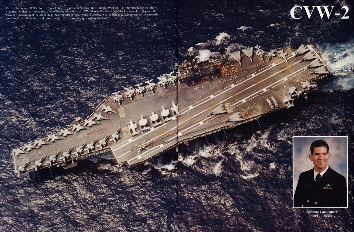 USS Constellation 1994–95 cruise book, page 261 — Carrier Air Wing Two (CVW-2): photographs and page layout, no machine-readable text