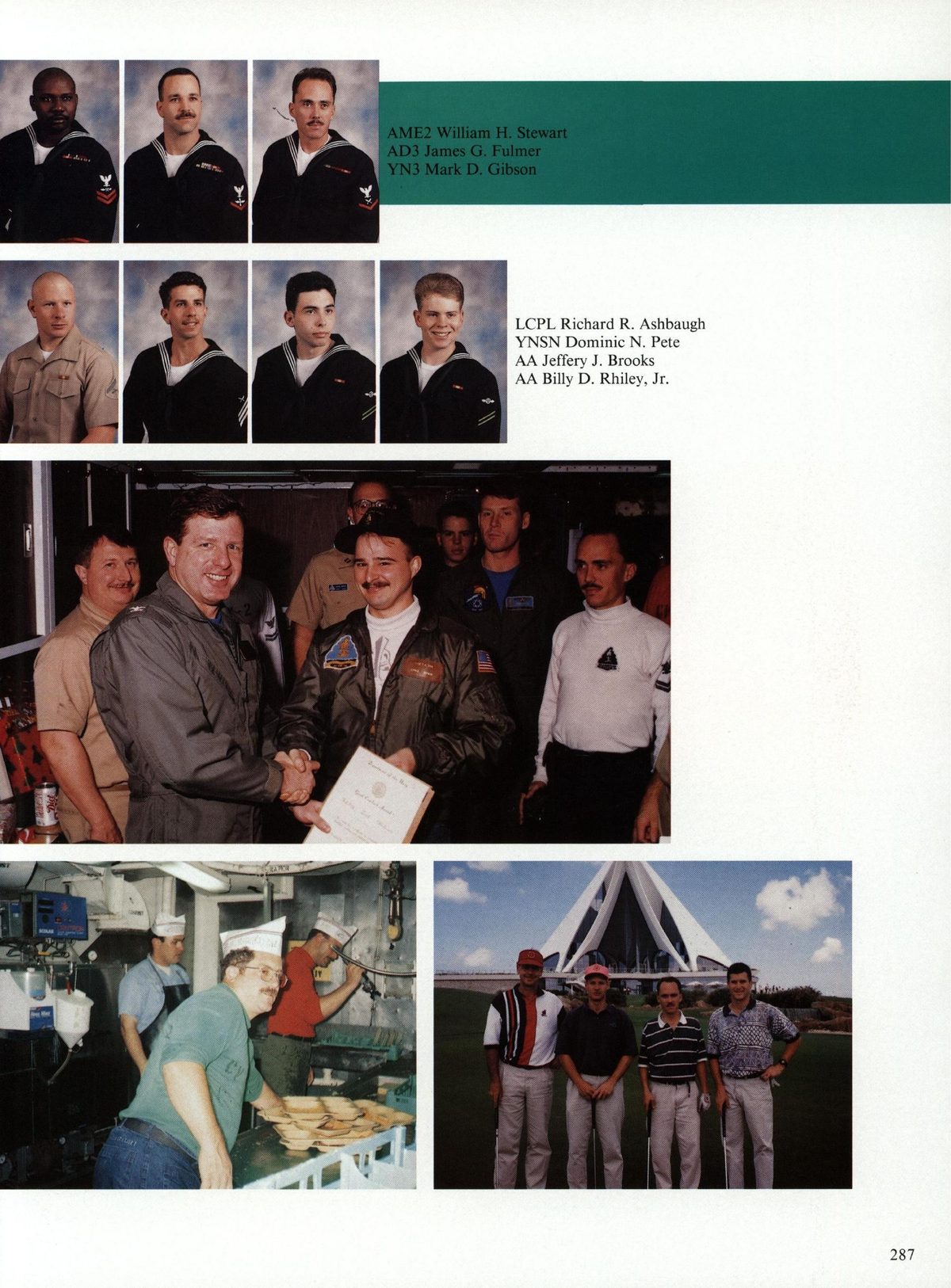 USS Constellation 1994–95 cruise book, page 265 (Carrier Air Wing Two (CVW-2)) — LCPL Richard R. Ashbaugh YNSN Dominic N. Pete…