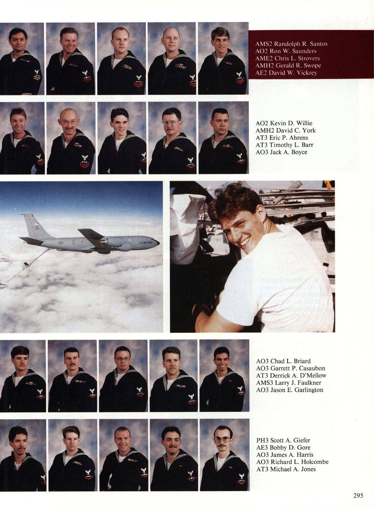 USS Constellation 1994–95 cruise book, page 272 (Carrier Air Wing Two (CVW-2)) — AO2 Kevin D. Willie AMH2 David C. York AT3 Eric P. Ahrens AT3 Timothy L. Barr AO3 Jack A…