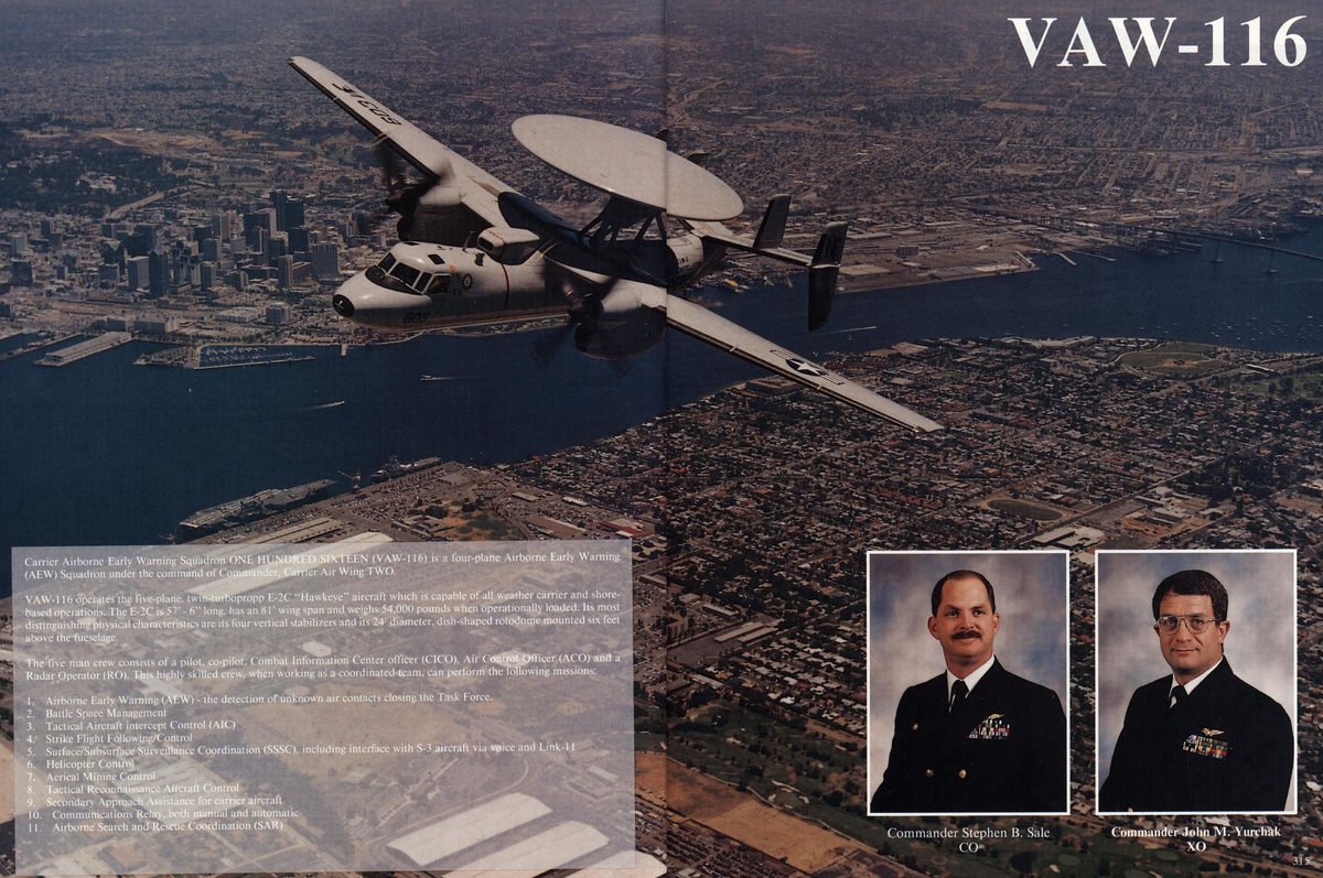 USS Constellation 1994–95 cruise book, page 290 — Carrier Air Wing Two (CVW-2): photographs and page layout, no machine-readable text
