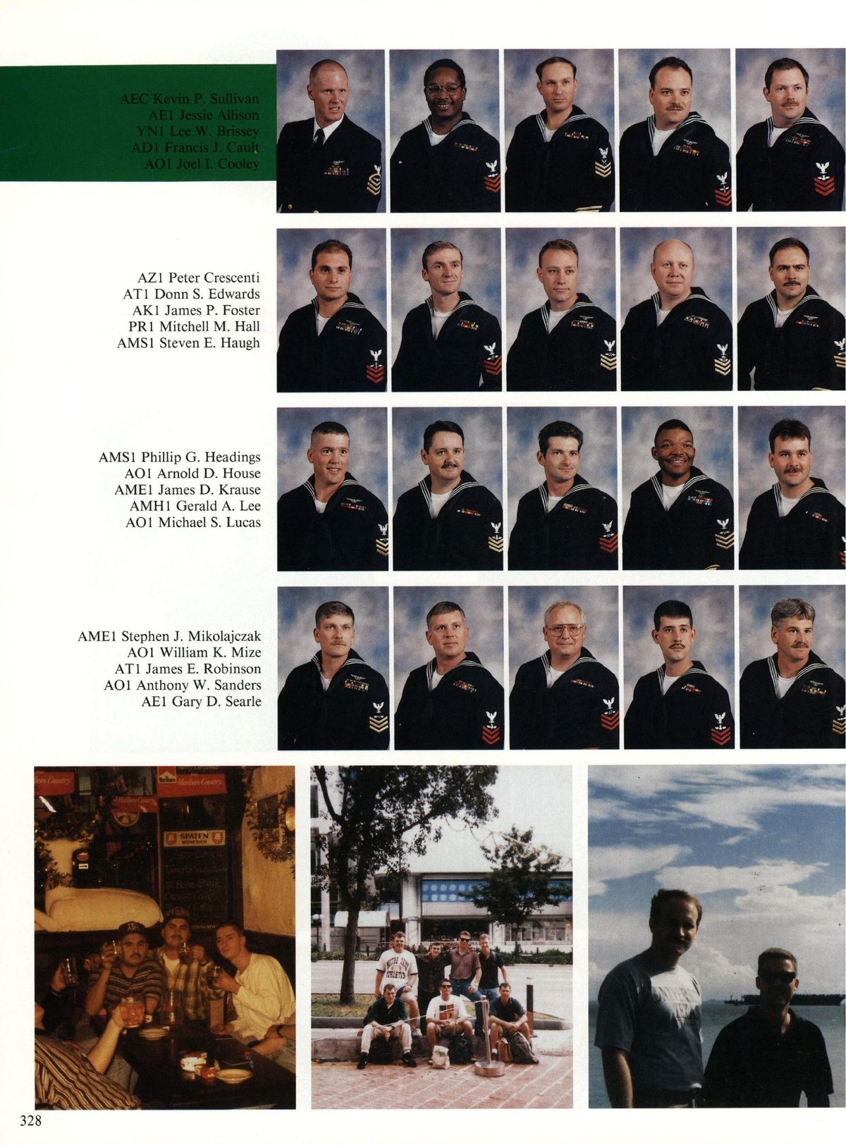 USS Constellation 1994–95 cruise book, page 302 (Carrier Air Wing Two (CVW-2)) — AZ! Pete: scenti ATI Donn S. Edwards AKI1 James P. Foster PRI Mitchell M. Hall AMSI Steven E…