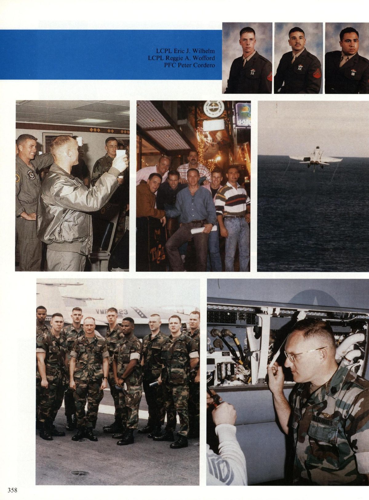 USS Constellation 1994–95 cruise book, page 330 — Carrier Air Wing Two (CVW-2): photographs and page layout, no machine-readable text