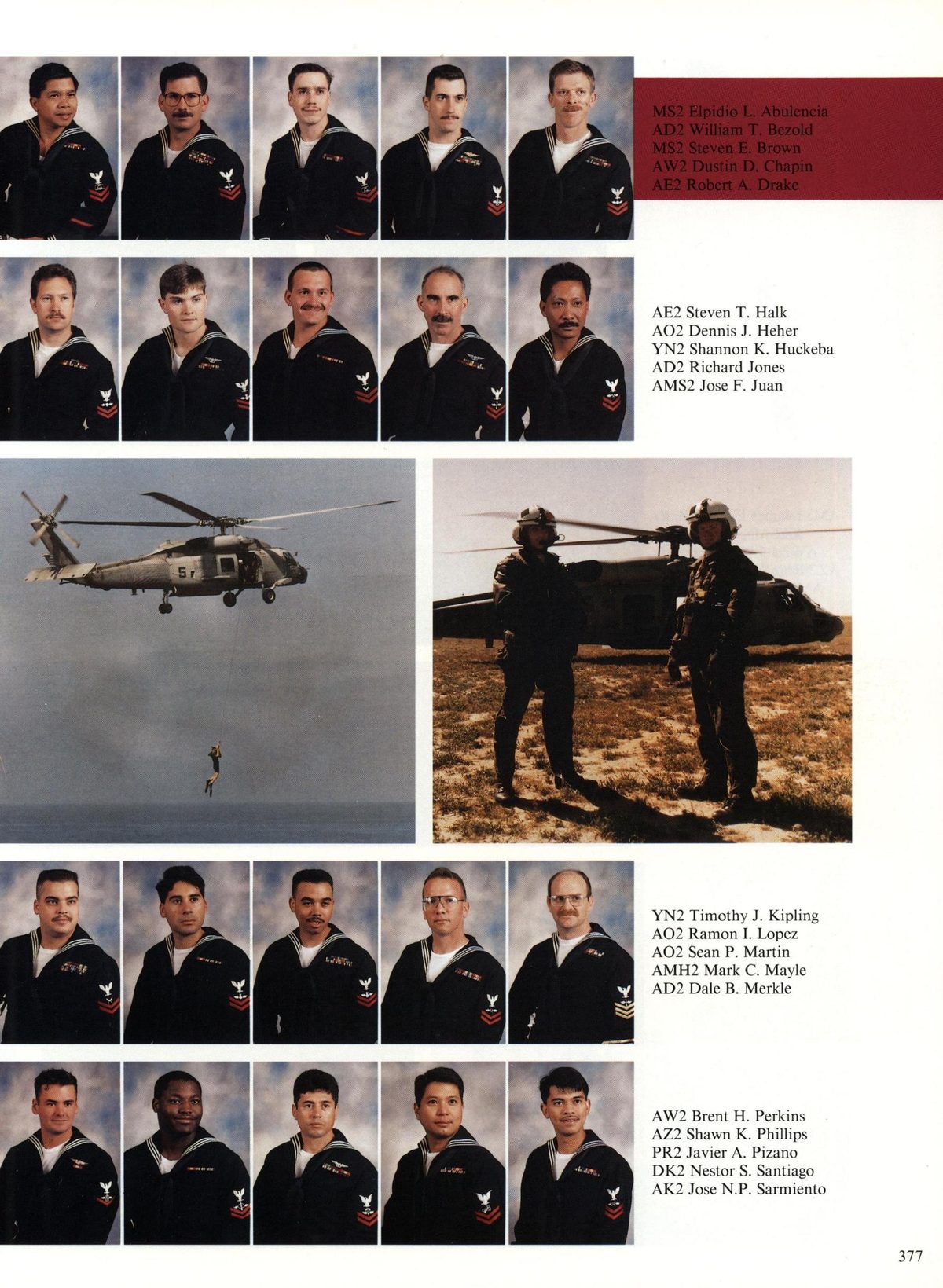USS Constellation 1994–95 cruise book, page 347 (Carrier Air Wing Two (CVW-2)) — AE2 Steven T. Halk AO2 Dennis J. Heher YN2 Shannon K. Huckeba D2 Richard Jones AMS2 Jose F…