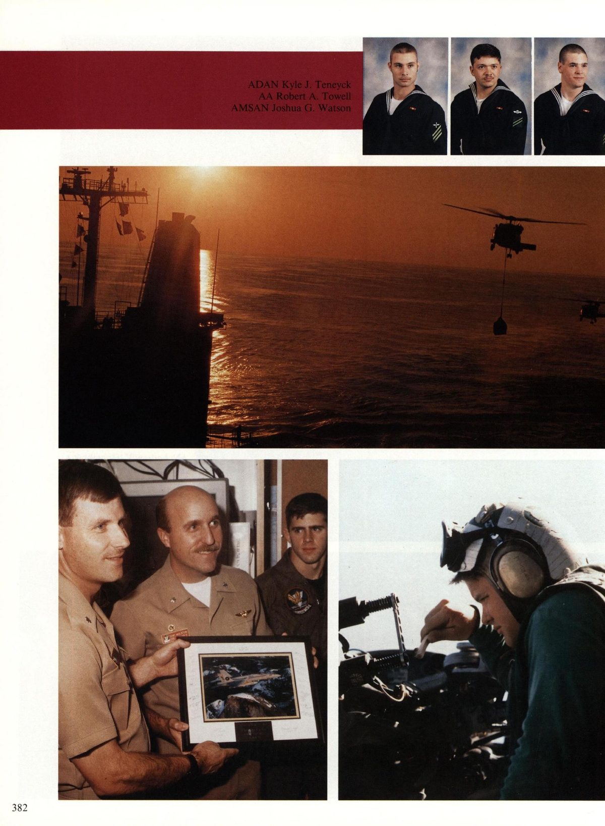 USS Constellation 1994–95 cruise book, page 352 — Carrier Air Wing Two (CVW-2): photographs and page layout, no machine-readable text