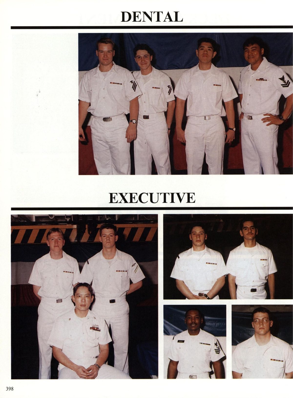 USS Constellation 1994–95 cruise book, page 366 — Late Arrivals: photographs and page layout, no machine-readable text