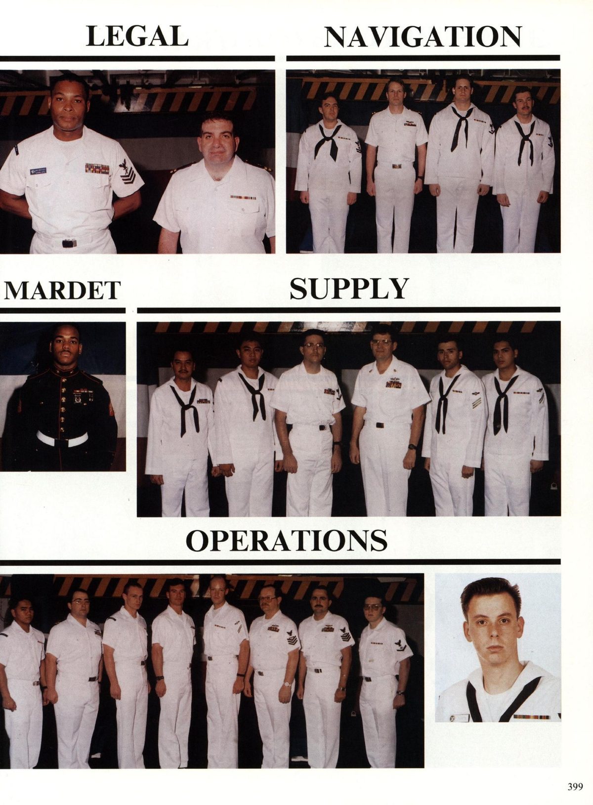 USS Constellation 1994–95 cruise book, page 367 — Late Arrivals: photographs and page layout, no machine-readable text