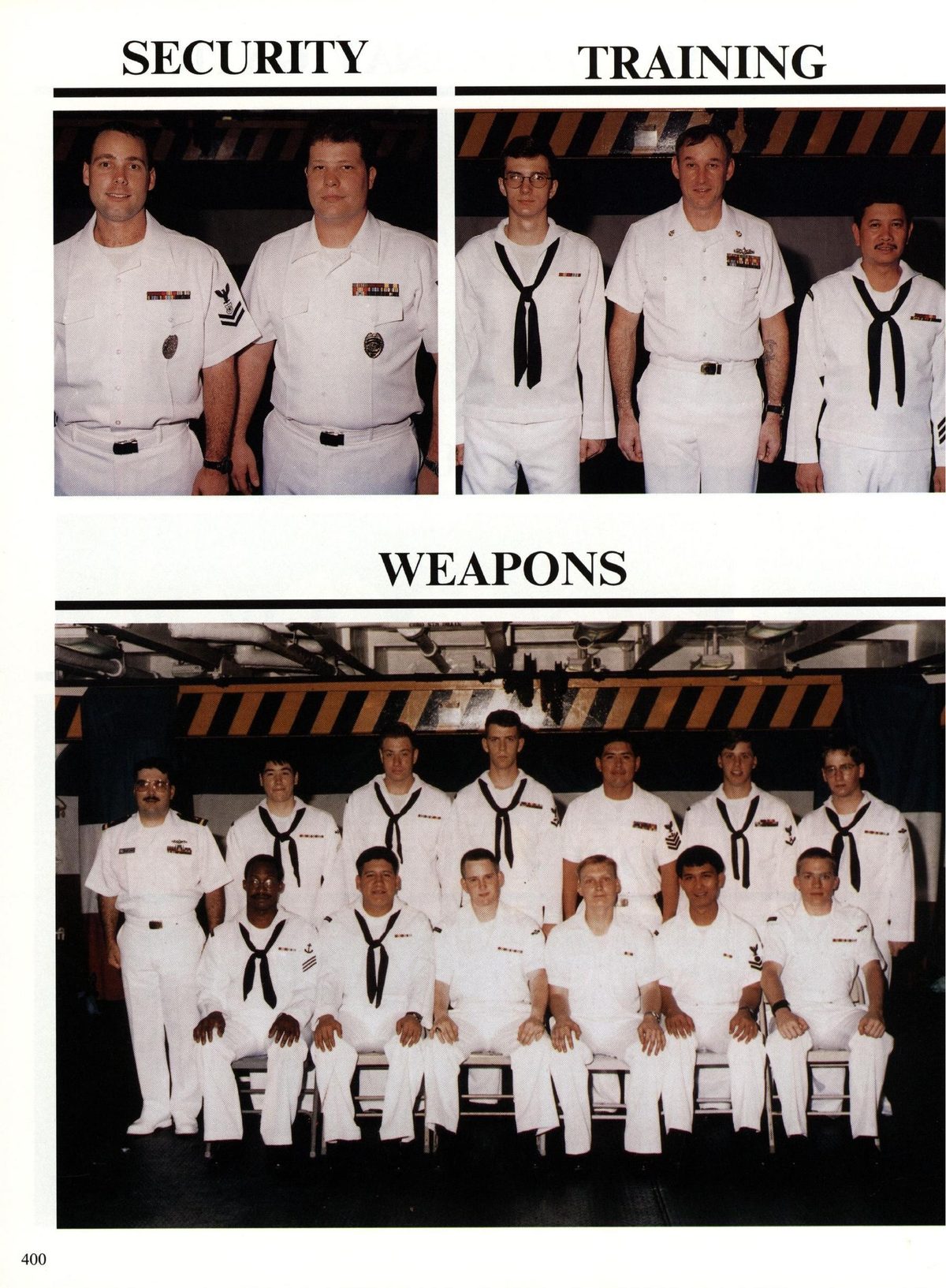 USS Constellation 1994–95 cruise book, page 368 — Late Arrivals: photographs and page layout, no machine-readable text