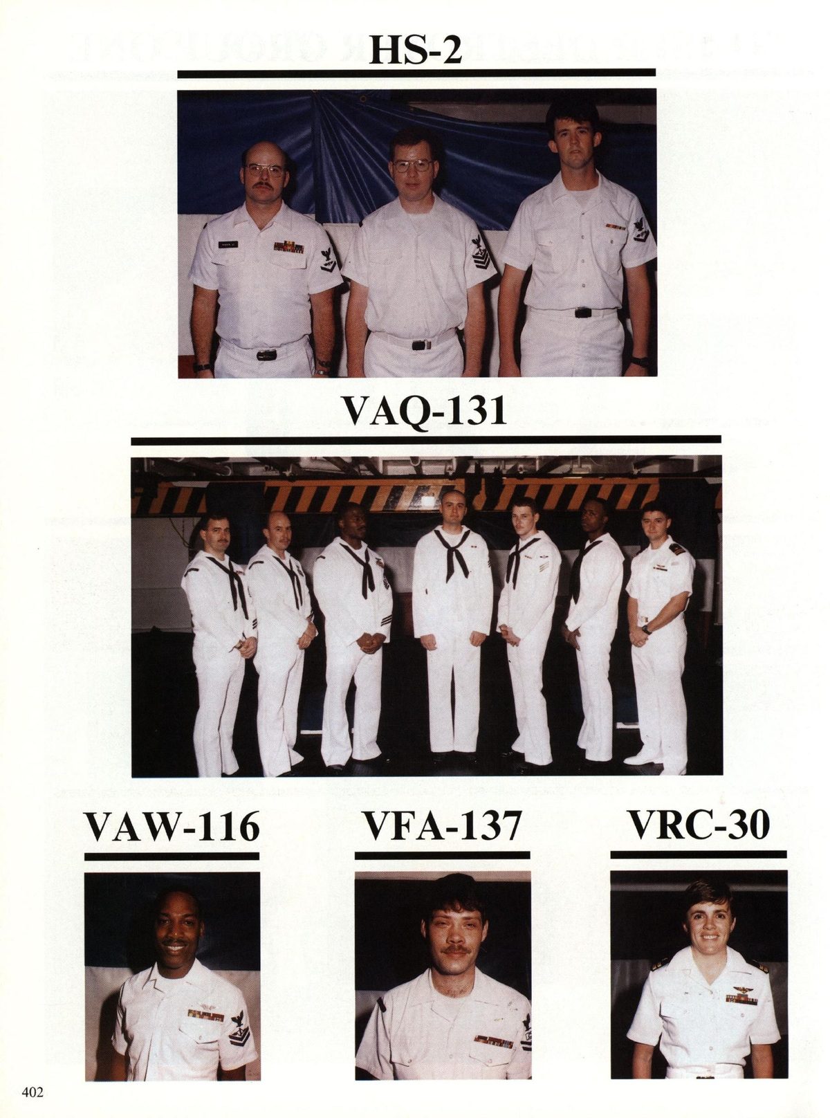USS Constellation 1994–95 cruise book, page 370 — Late Arrivals: photographs and page layout, no machine-readable text