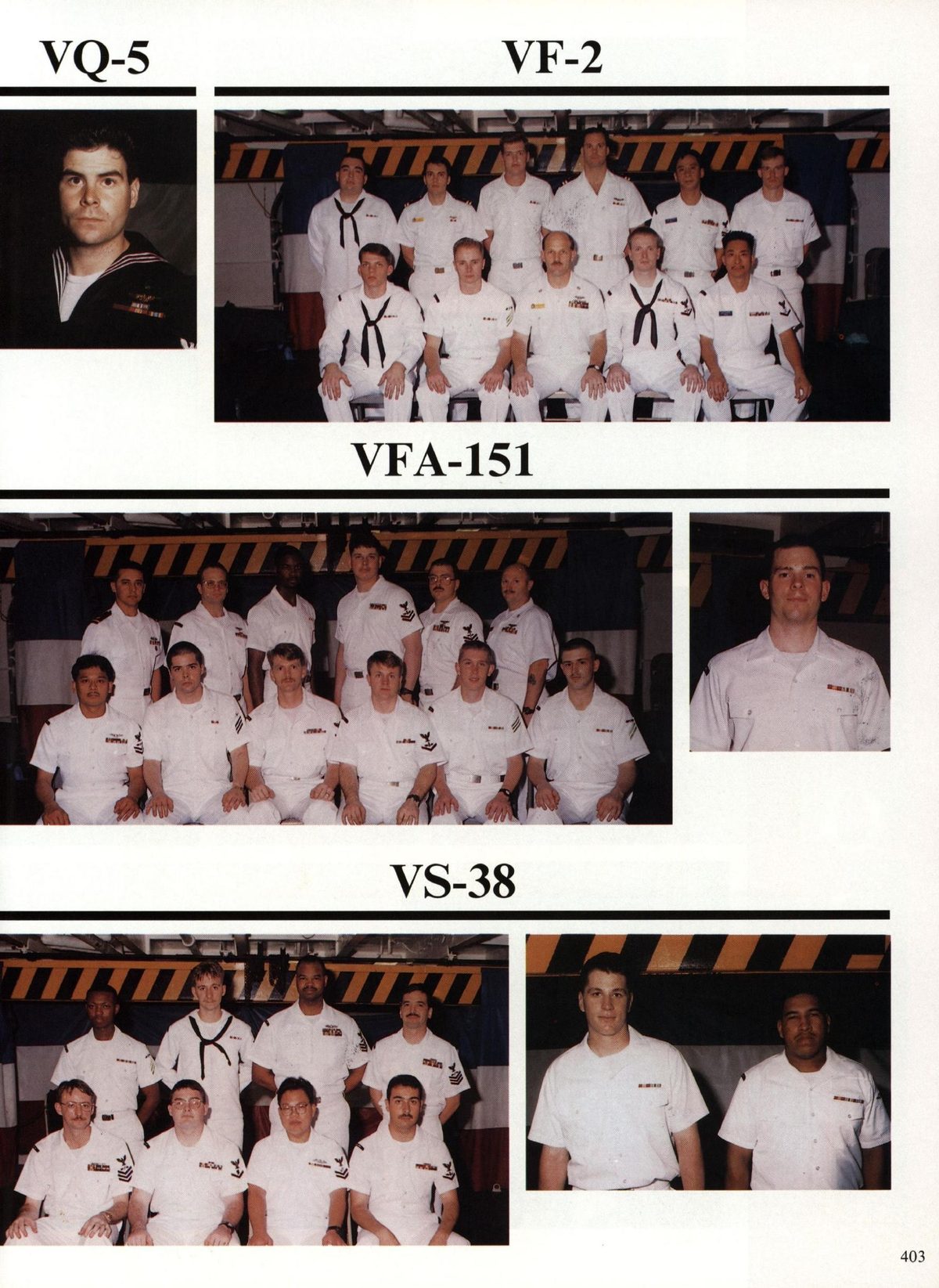 USS Constellation 1994–95 cruise book, page 371 — Late Arrivals: photographs and page layout, no machine-readable text