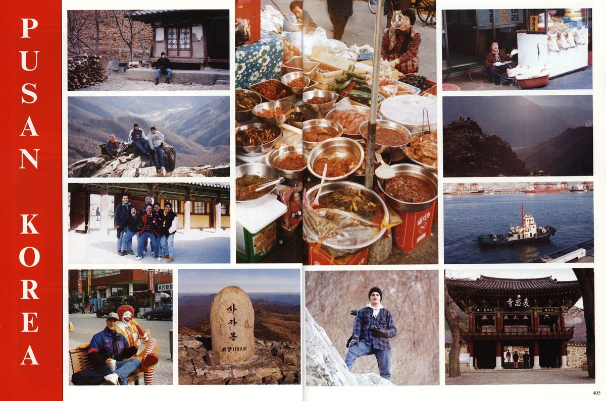 USS Constellation 1994–95 cruise book, page 372 — Ports of Call: photographs and page layout, no machine-readable text