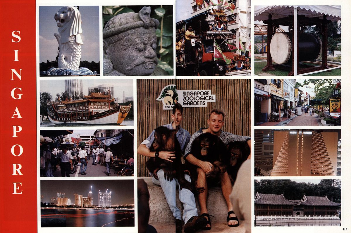 USS Constellation 1994–95 cruise book, page 377 — Ports of Call: photographs and page layout, no machine-readable text