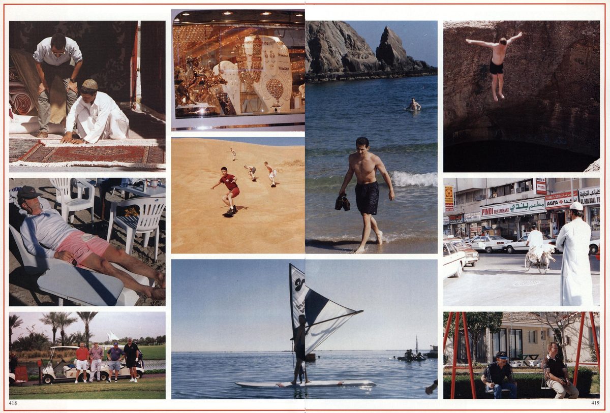 USS Constellation 1994–95 cruise book, page 380 — Ports of Call: photographs and page layout, no machine-readable text