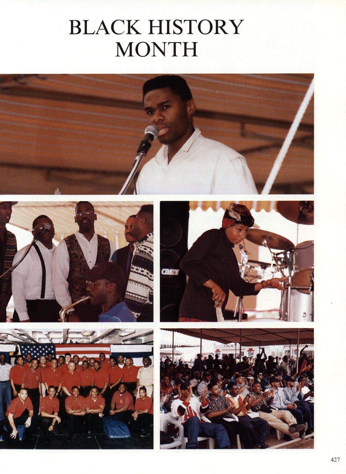 USS Constellation 1994–95 cruise book, page 388 — Life Aboard: photographs and page layout, no machine-readable text