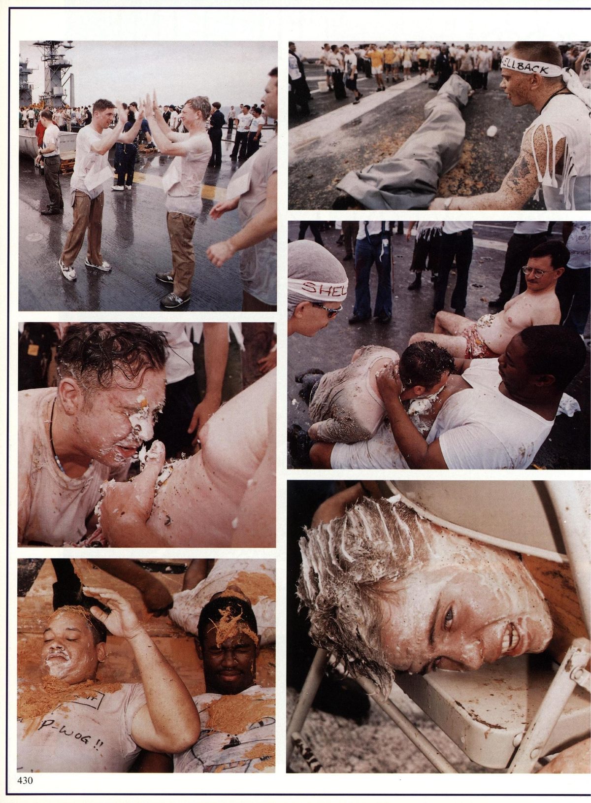 USS Constellation 1994–95 cruise book, page 390 — Life Aboard: photographs and page layout, no machine-readable text