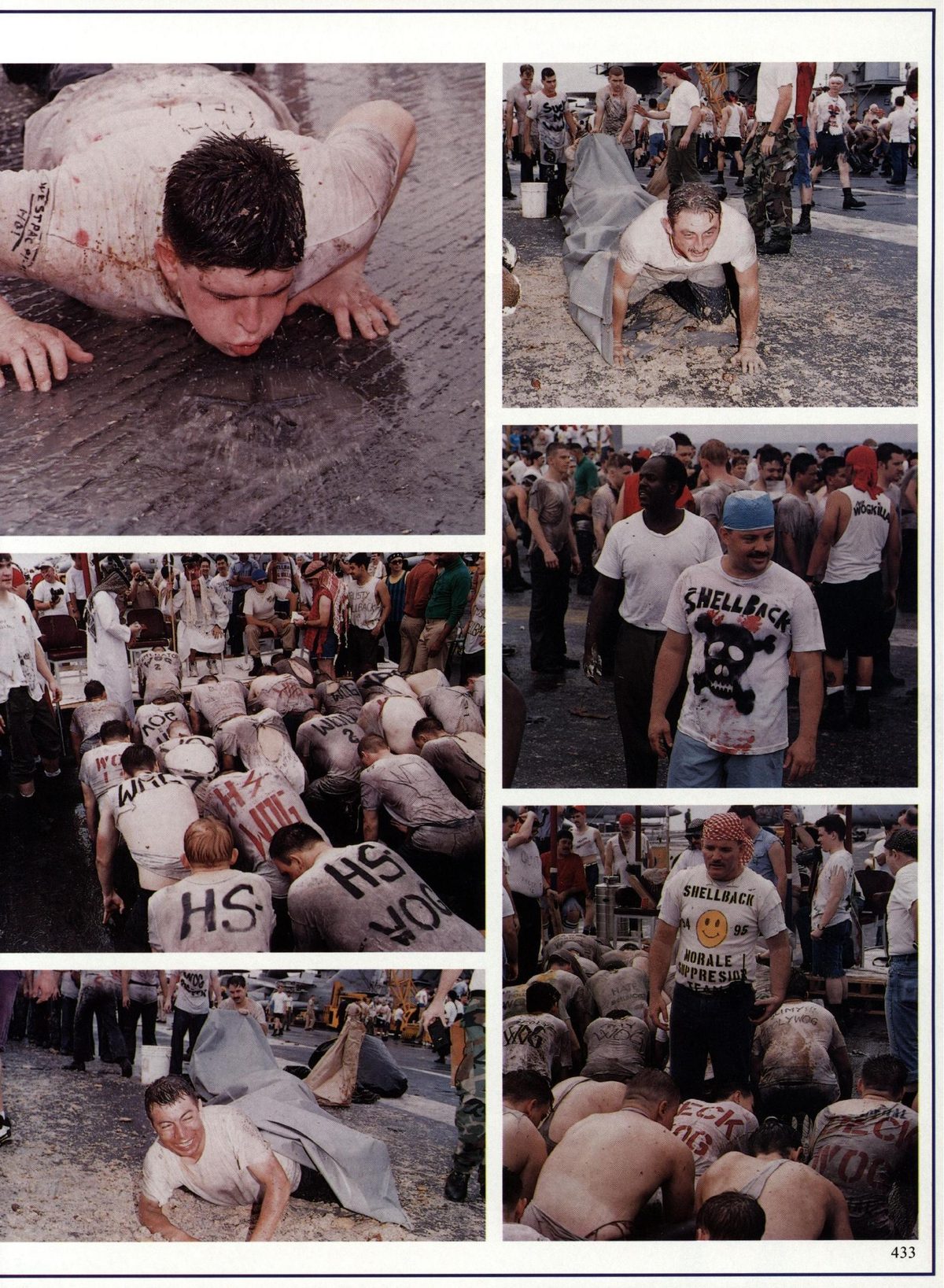 USS Constellation 1994–95 cruise book, page 393 — Life Aboard: photographs and page layout, no machine-readable text