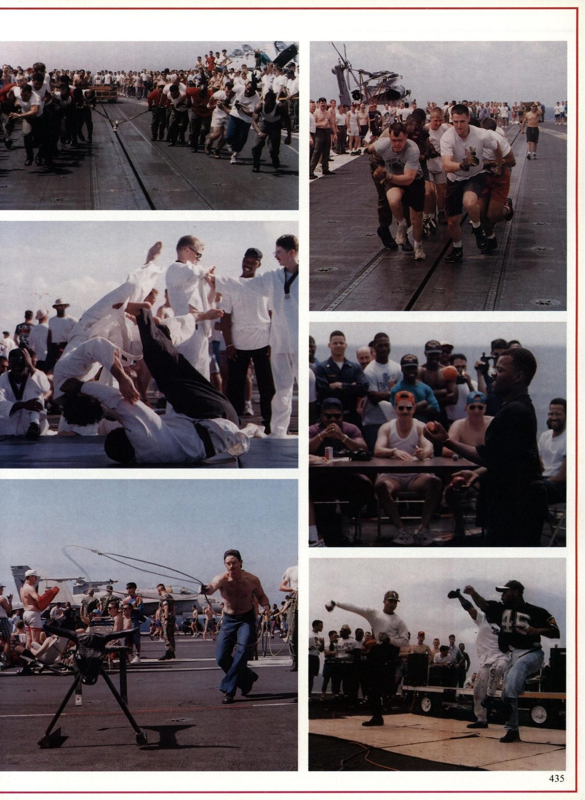 USS Constellation 1994–95 cruise book, page 395 — Life Aboard: photographs and page layout, no machine-readable text