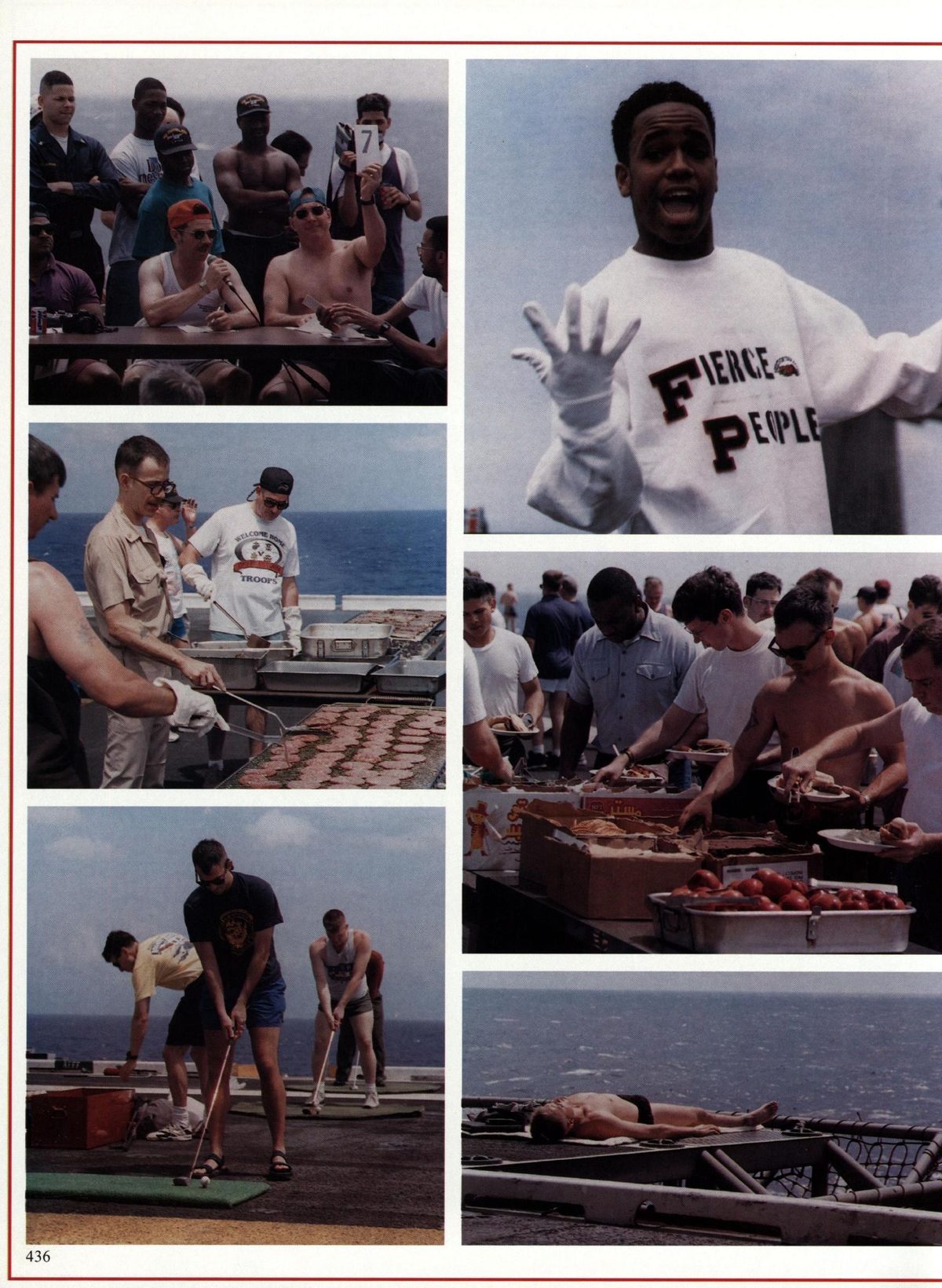 USS Constellation 1994–95 cruise book, page 396 — Life Aboard: photographs and page layout, no machine-readable text