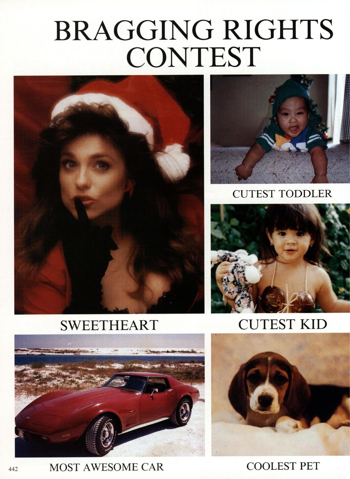USS Constellation 1994–95 cruise book, page 400 (Life Aboard) — BRAGGING RIGHTS CONTEST CUTEST TODDLER > * | co | \ 2 SWEETHEART MOST AWESOME CAR COOLEST PET…