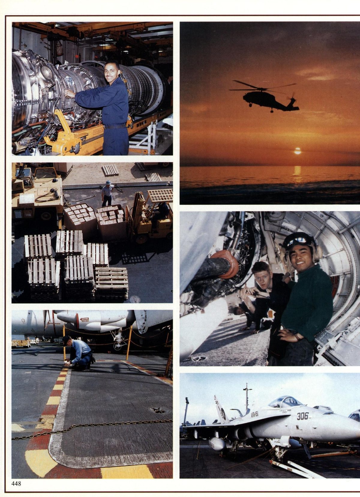 USS Constellation 1994–95 cruise book, page 405 — Connie in Action: photographs and page layout, no machine-readable text