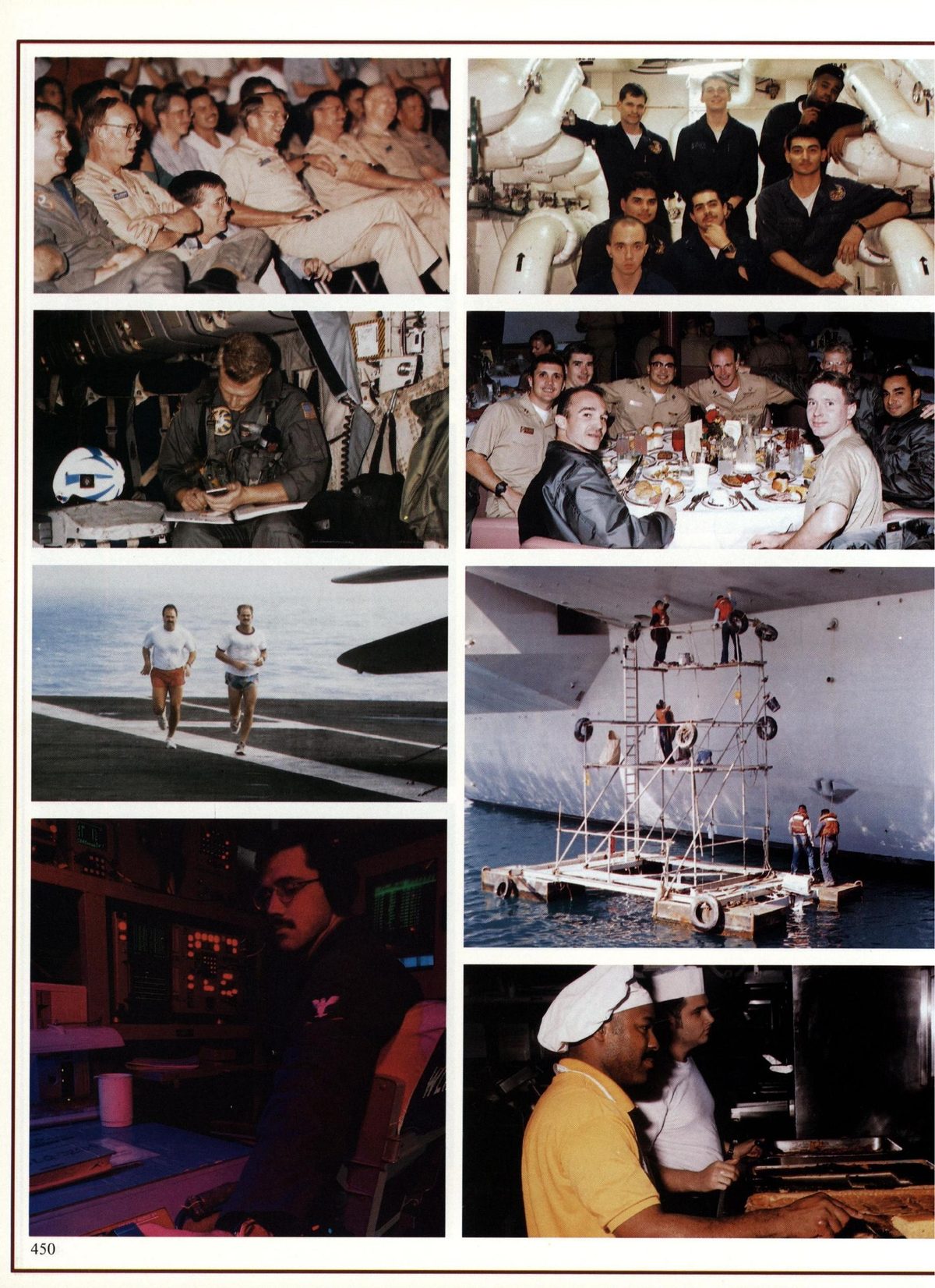USS Constellation 1994–95 cruise book, page 407 — Connie in Action: photographs and page layout, no machine-readable text