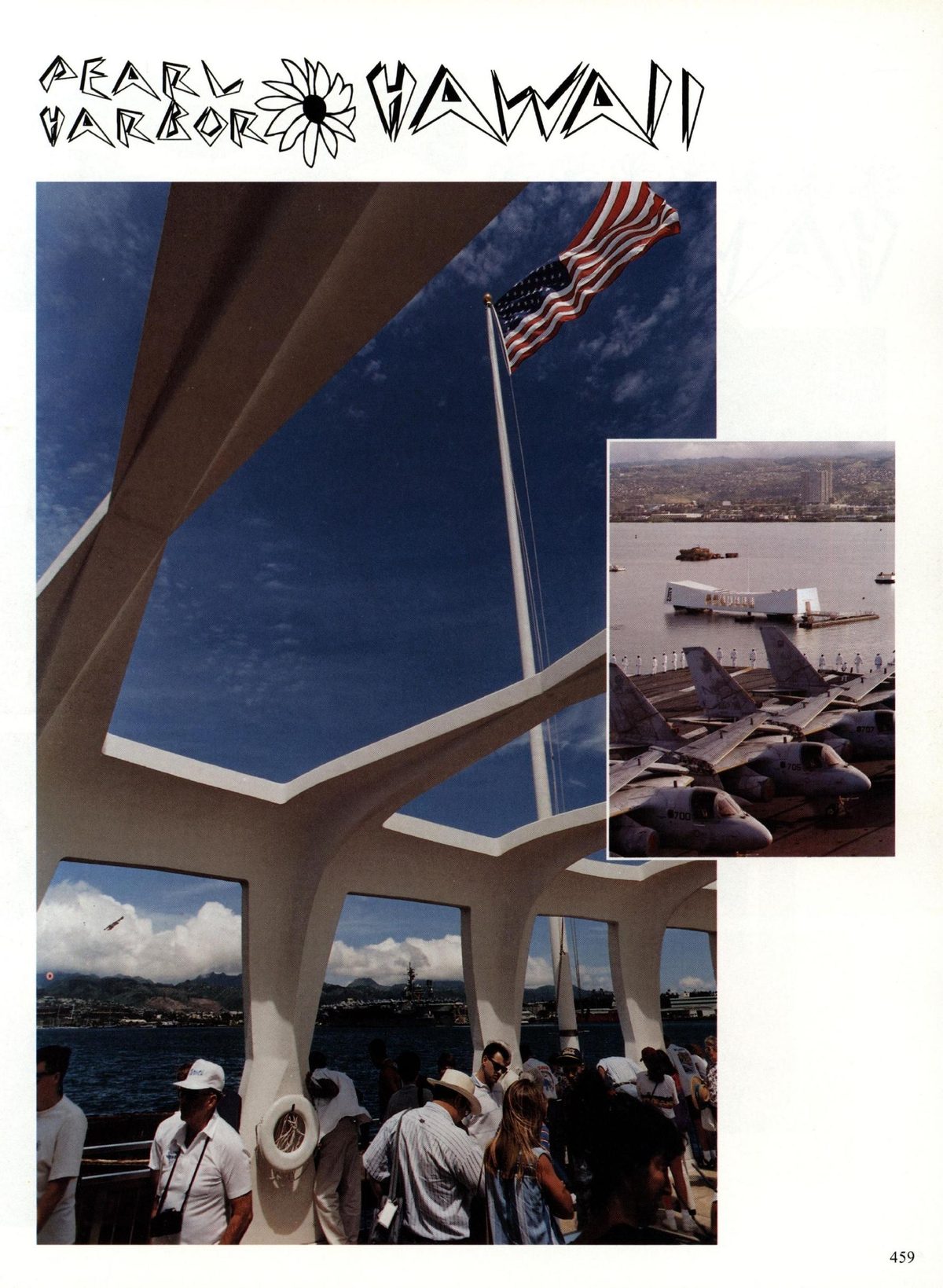 USS Constellation 1994–95 cruise book, page 413 — Connie in Action: photographs and page layout, no machine-readable text