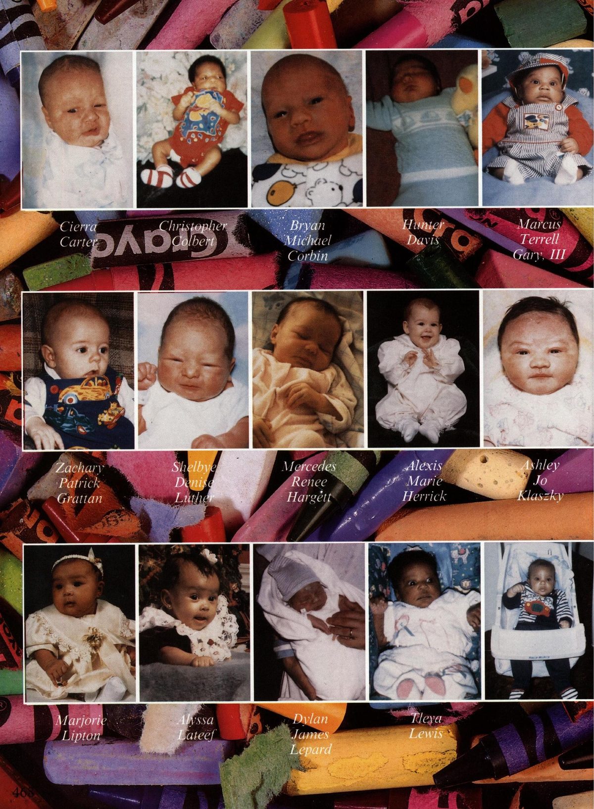 USS Constellation 1994–95 cruise book, page 421 — New Fathers: photographs and page layout, no machine-readable text