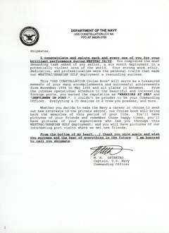 USS Constellation 1994–95 cruise book, page 5 (Cover & Opening)